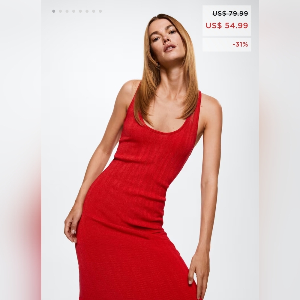 MANGO Ribbed dress - Picture 2 of 5